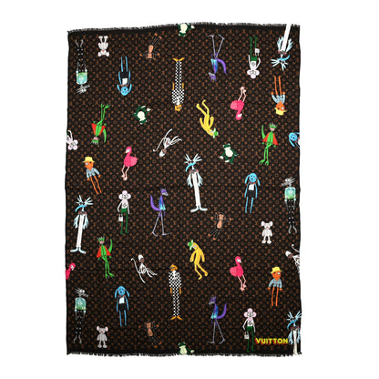 Louis Vuitton Silk Monogram Friends Stole Marron 1 of 7