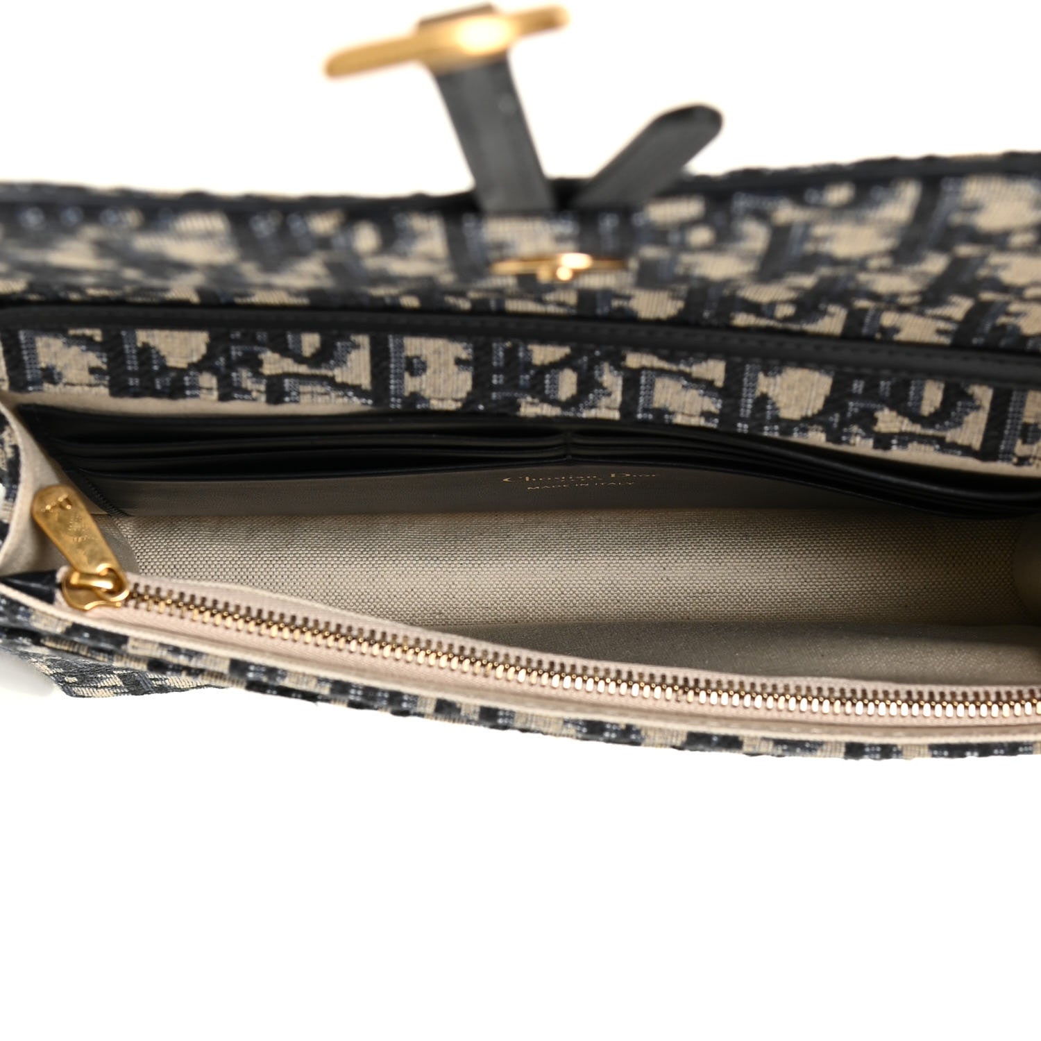Christian Dior Oblique Saddle Chain Pouch Blue 5 of 11
