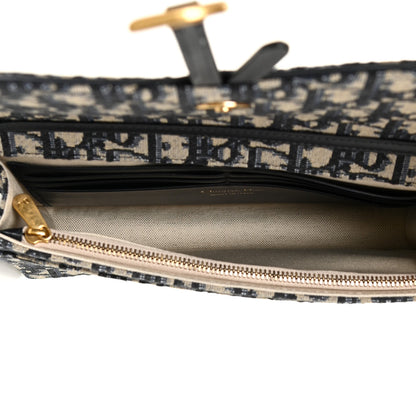 Christian Dior Oblique Saddle Chain Pouch Blue 5 of 11