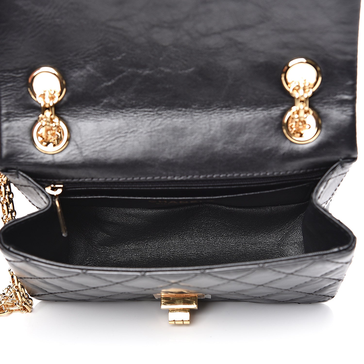 Chanel Aged Calfskin Quilted 2.55 Reissue Mini Flap Black 4 of 8