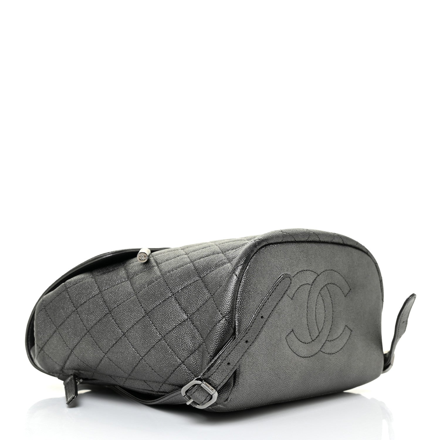 Chanel Metallic Caviar Quilted Filigree Backpack Dark Silver 4 of 10