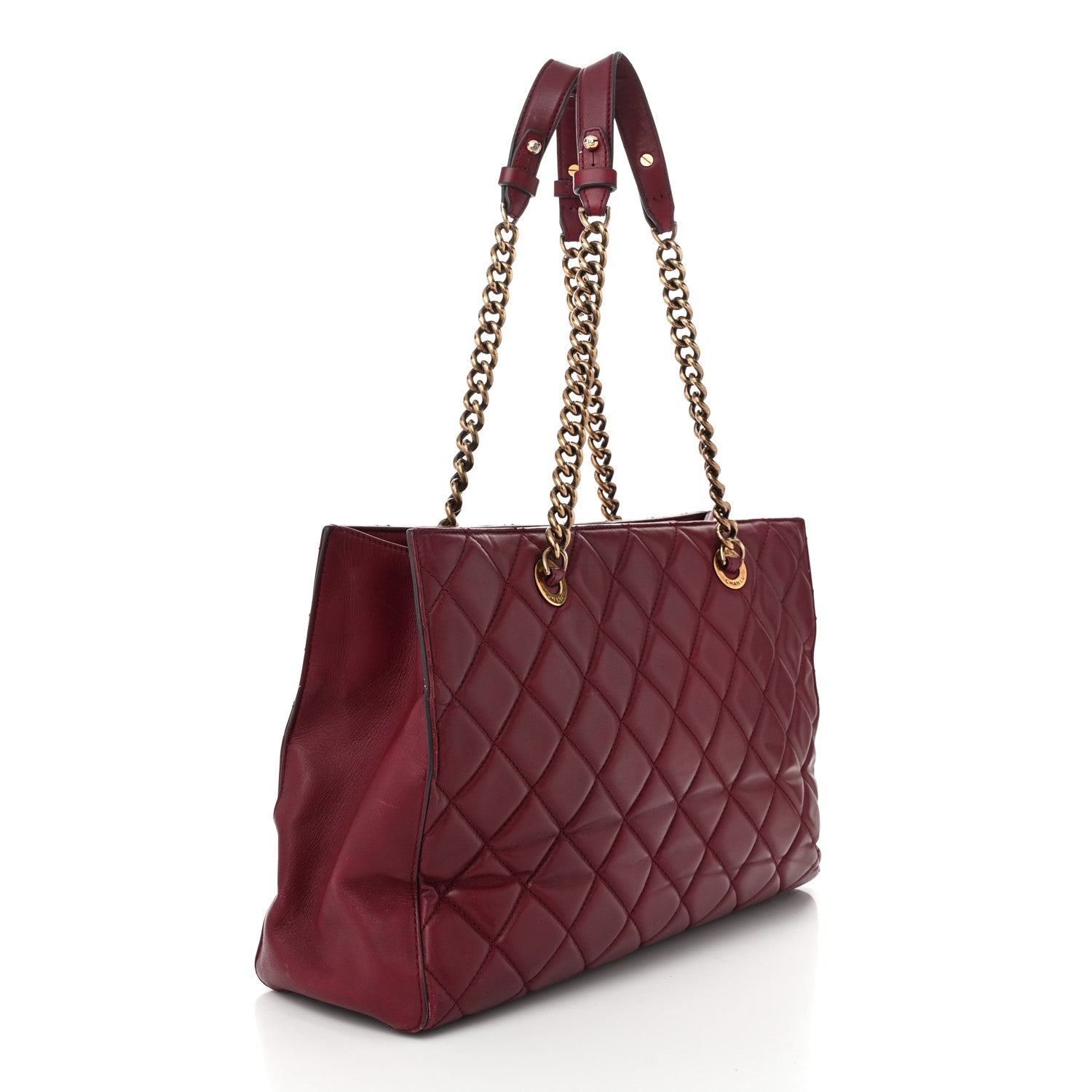 Chanel Calfskin Quilted Perfect Edge Tote Burgundy 3 of 14