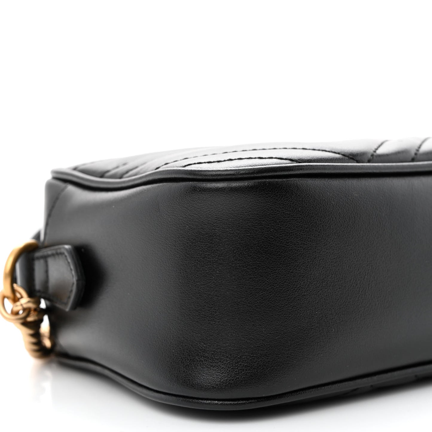 Calfskin Matelasse Small GG Marmont Chain Shoulder Bag Black