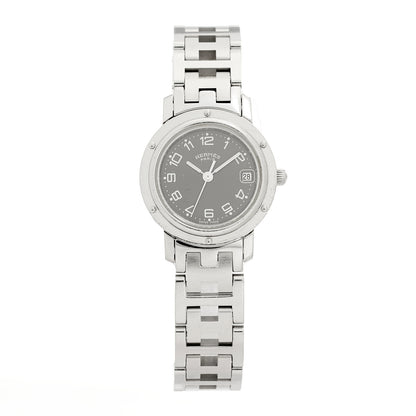Hermes Stainless Steel 24mm Clipper Quartz Watch Grey 1 of 4