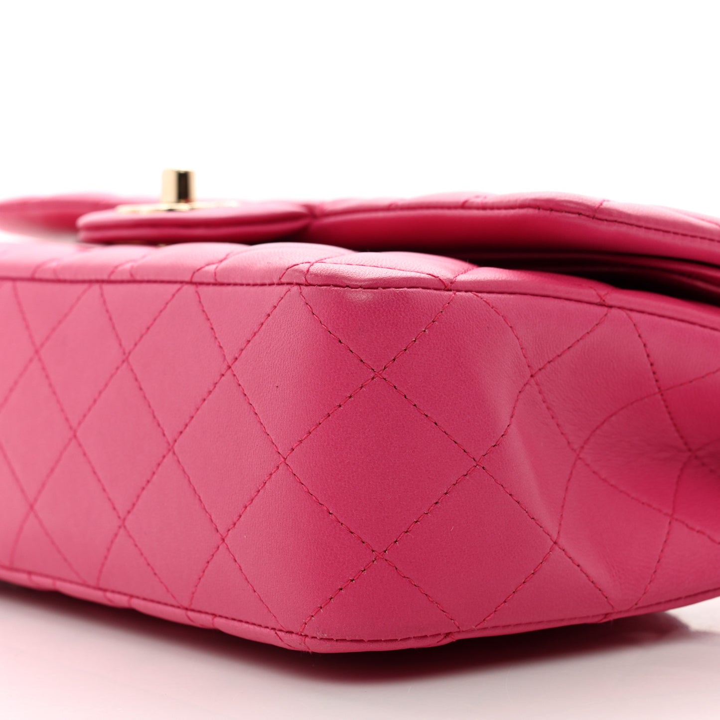 Lambskin Quilted Medium Double Flap Pink