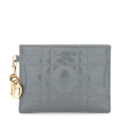 Christian Dior Patent Cannage Lady Dior Card Holder Cloudy Blue 1 of 8