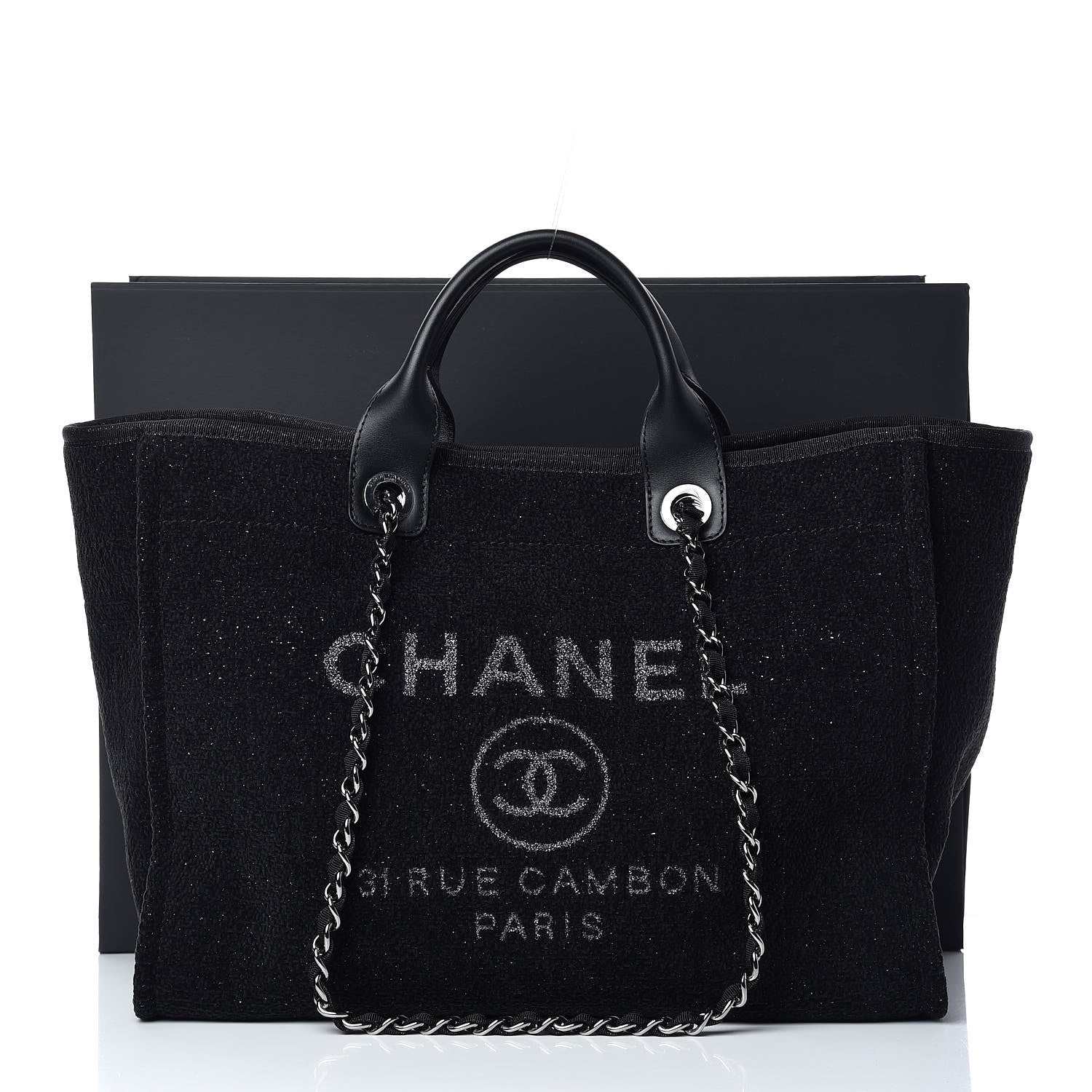 Chanel Lurex Boucle Medium Deauville Tote Black 11 of 11