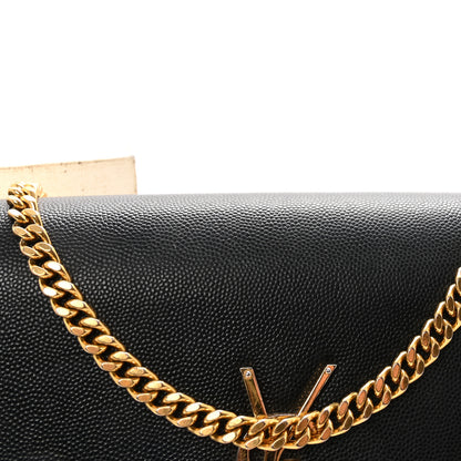 Saint Laurent Grain De Poudre Medium Classic Monogram Kate Satchel Black 7 of 10
