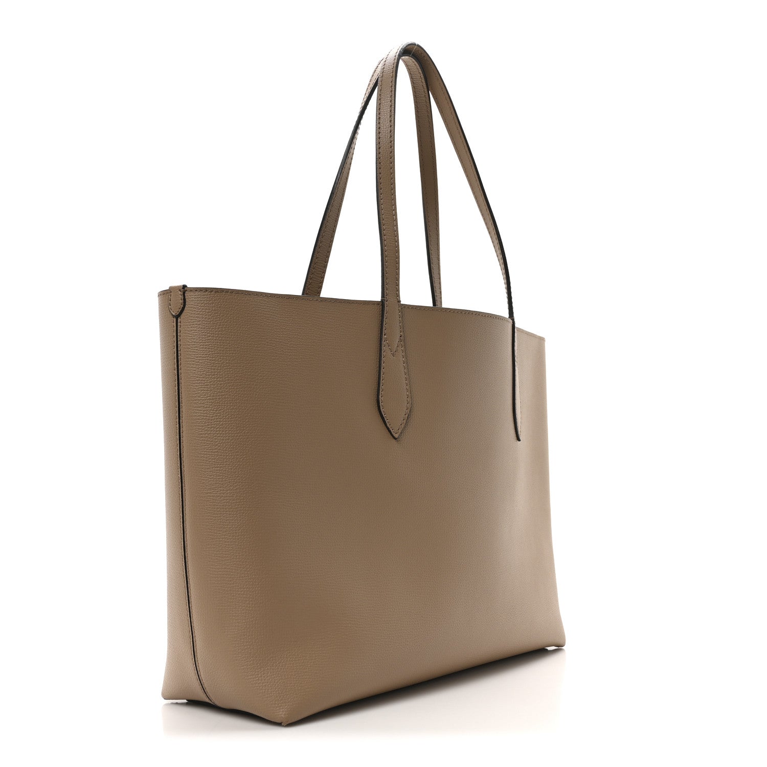 Burberry Grainy Calfskin Haymarket Check Medium Reversible Tote Camel 4 of 16