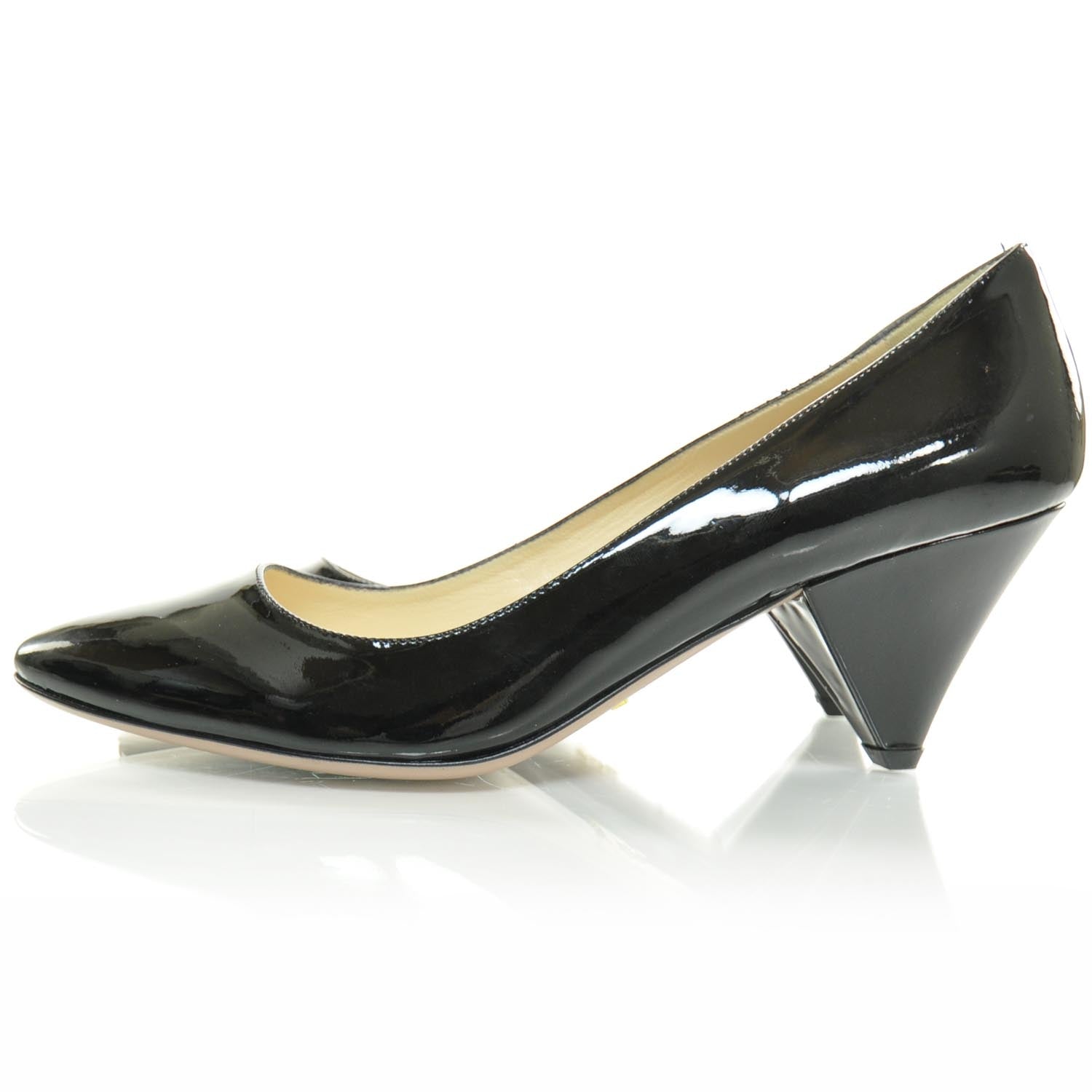 Prada Vernice Kitten Heels 38 Black 2 of 6
