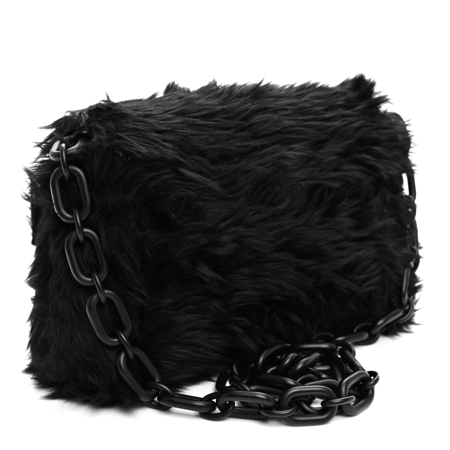 Faux Fur Small Downtown Shoulder Bag Black