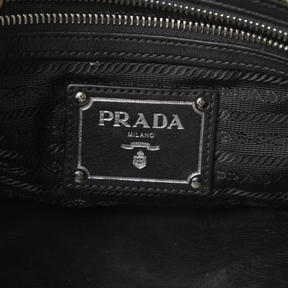 Prada Soft Calfskin Pleated Hobo Black 6 of 15