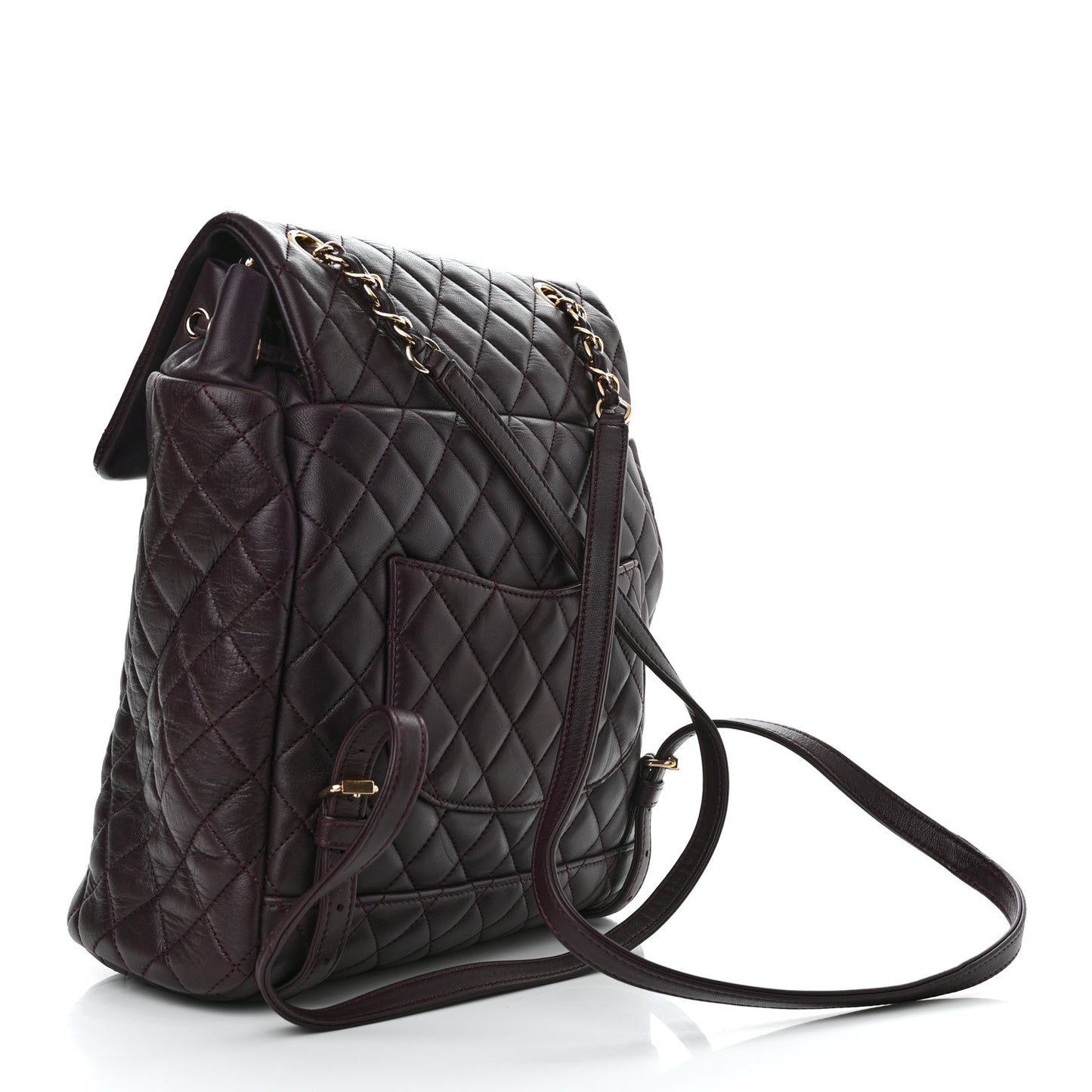 Lambskin Quilted Large Urban Spirit Backpack Dark Purple