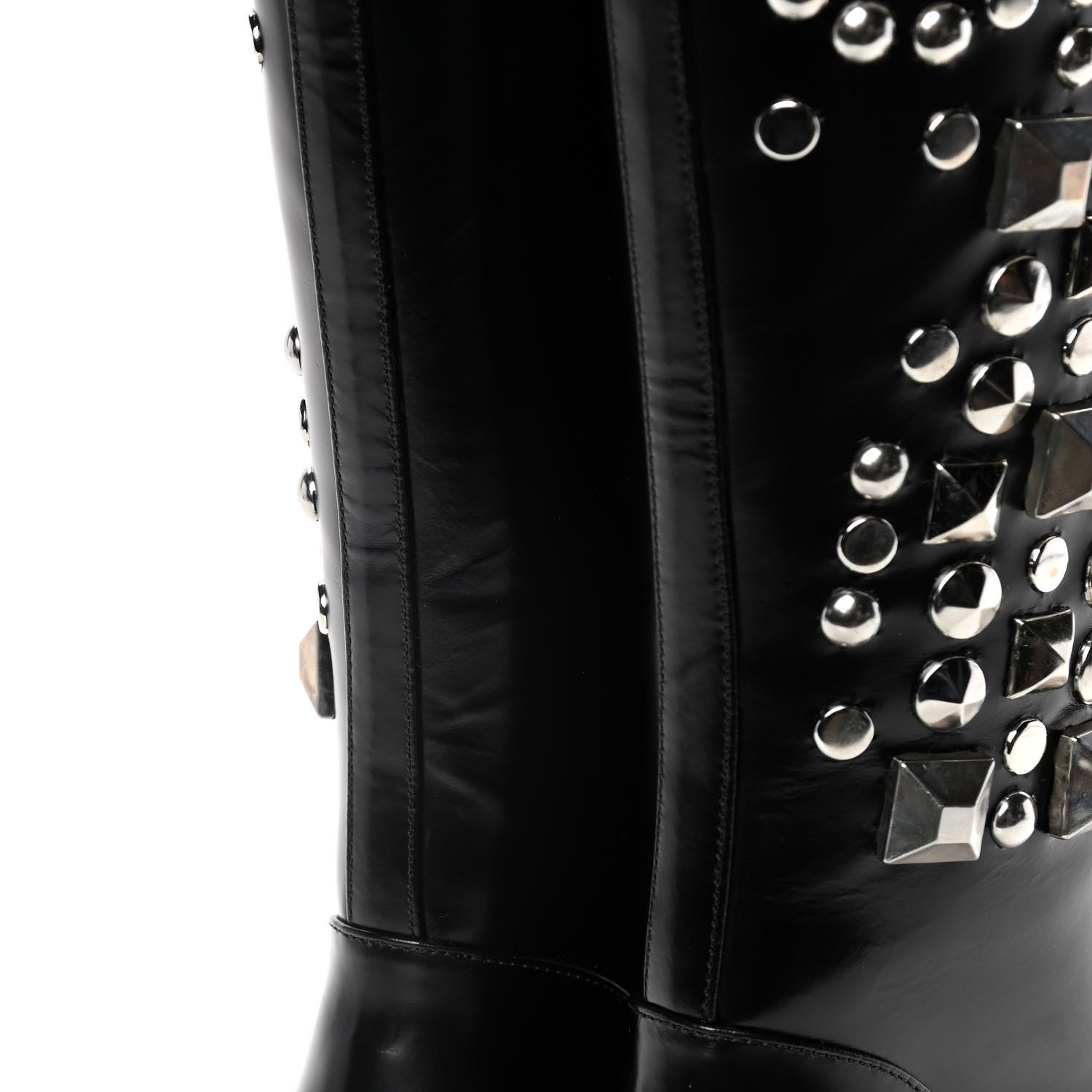 Saint Laurent Ketta Studded Babies 40 Brod Knee High Boots 35.5 Black 10 of 17
