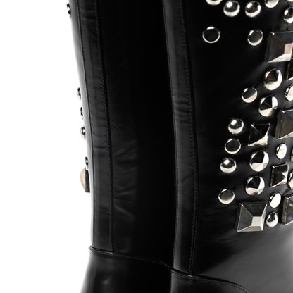 Saint Laurent Ketta Studded Babies 40 Brod Knee High Boots 35.5 Black 10 of 17