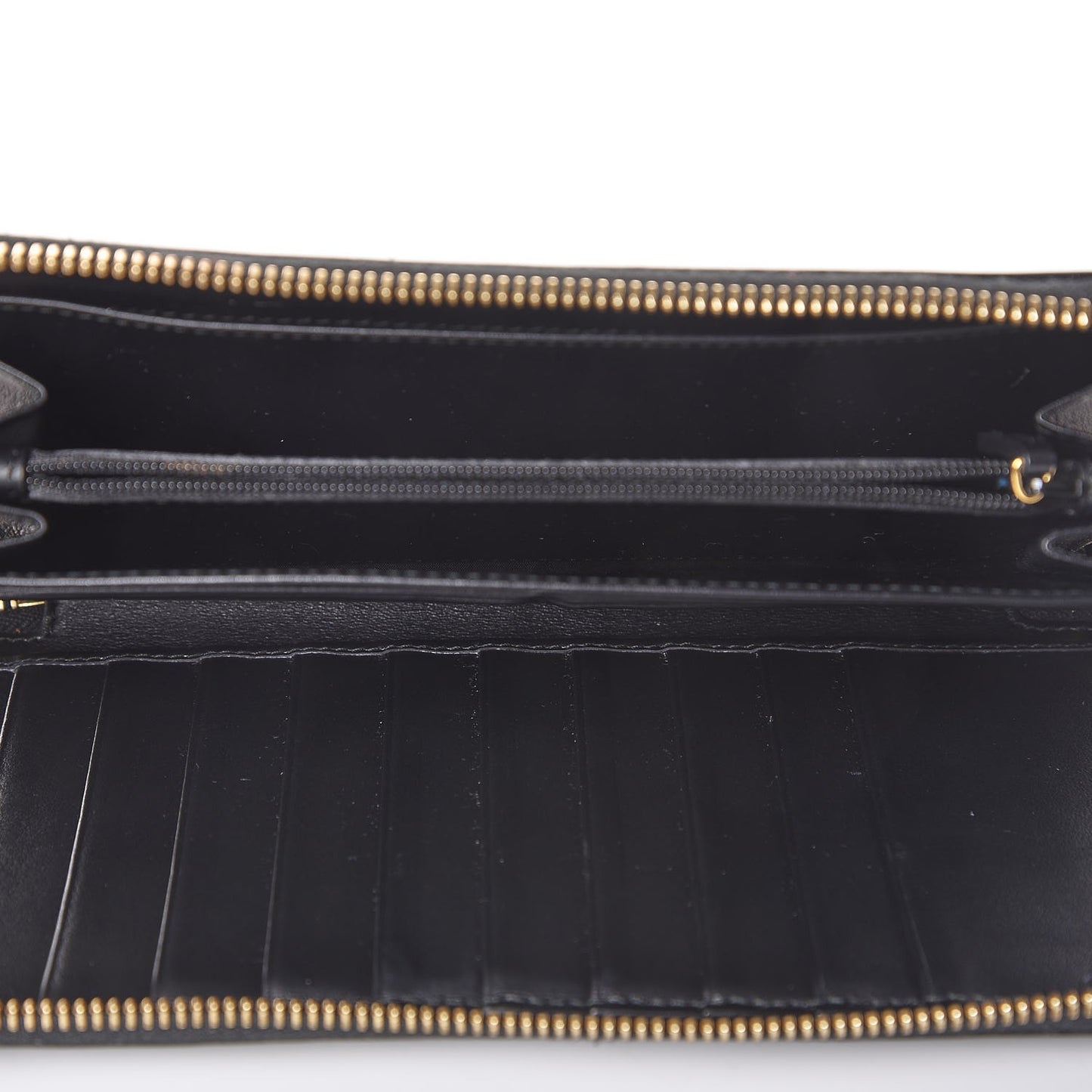 Apollo Calfskin GG Dadini Embroidered Zip Around Wallet Black