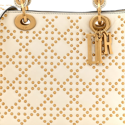 Christian Dior Calfskin Cannage Studded Supple Lady Dior White 8 of 10