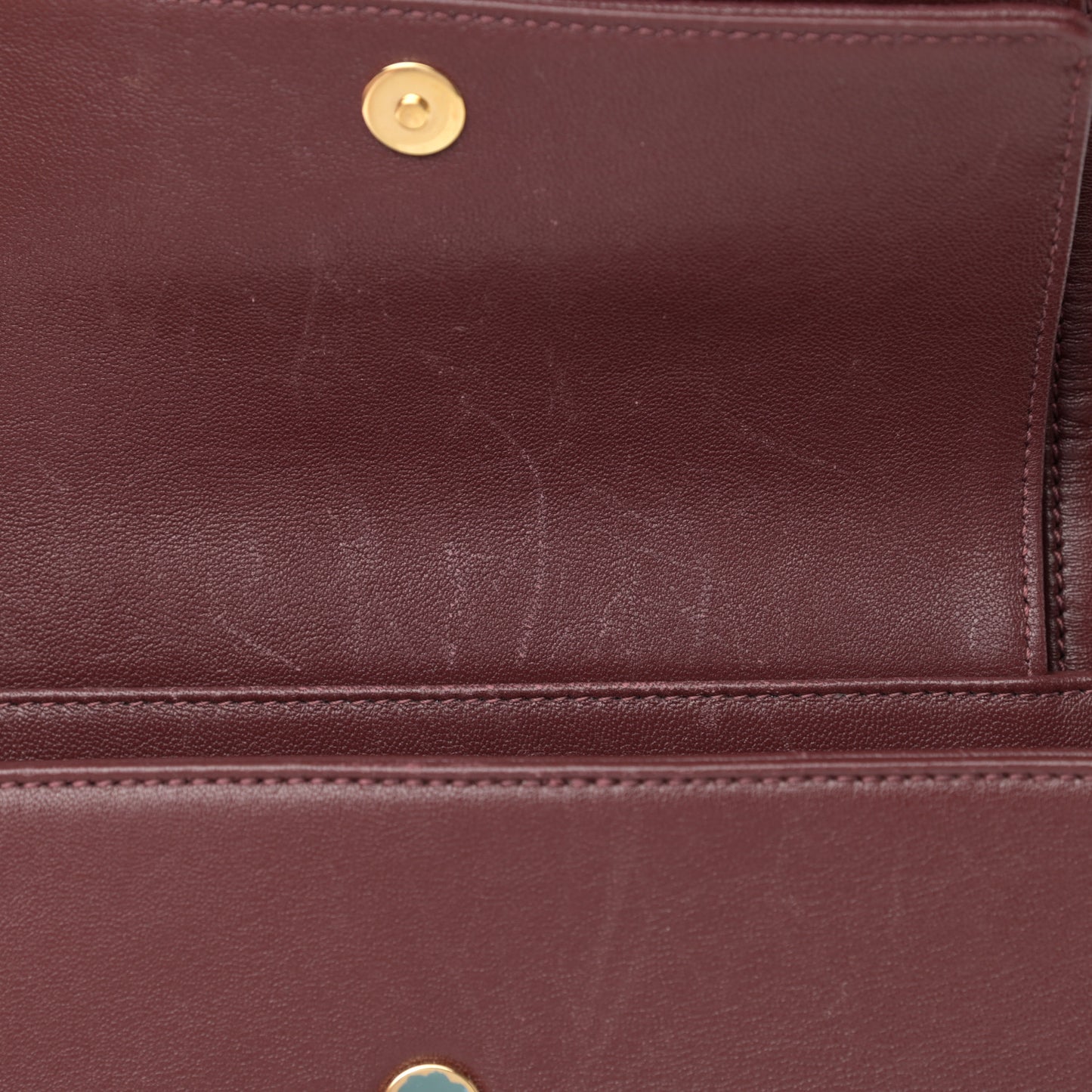 Sheepskin Quilted Vintage Mademoiselle Flap Dark Red