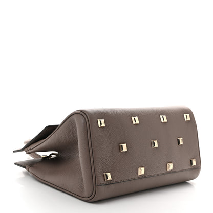 Salvatore Ferragamo Hammered Calfskin Medium Studio Bag Caraway Seed 4 of 10