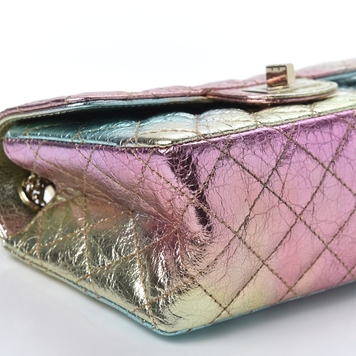 Metallic Goatskin Quilted Mini 2.55 Reissue Flap Multicolor