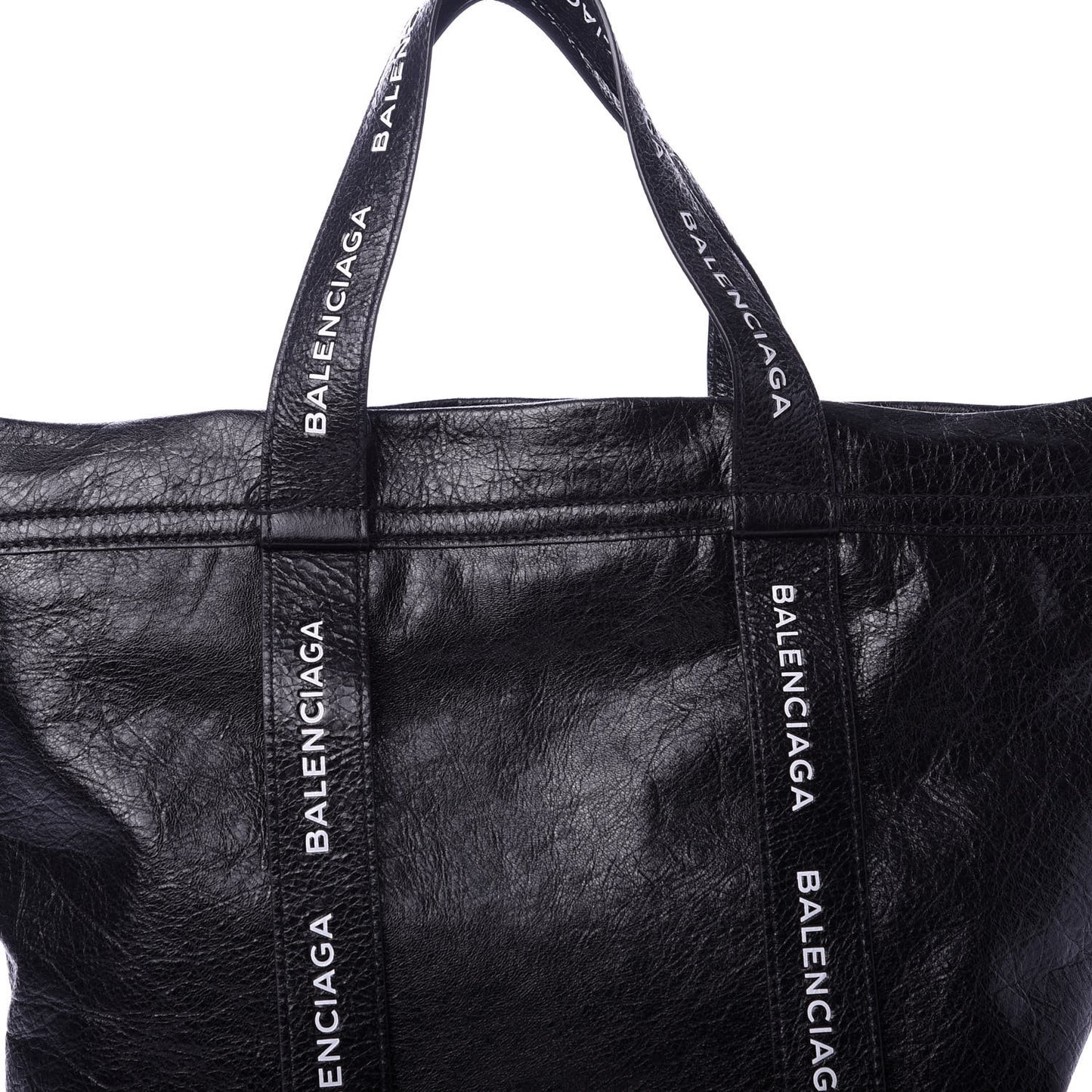 Agneau Logo Printed Carry Tote S Black