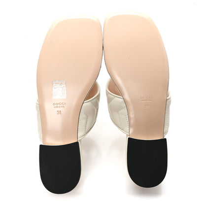 Gucci Nappa Charlotte Double G Marmont Thong Sandals 38 Mystic White 6 of 10