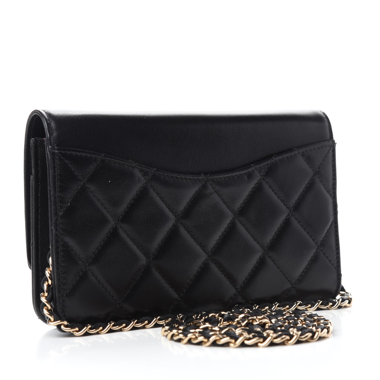 Chanel Goatskin Quilted Timeless CC Wallet On Chain WOC Black 3 of 12