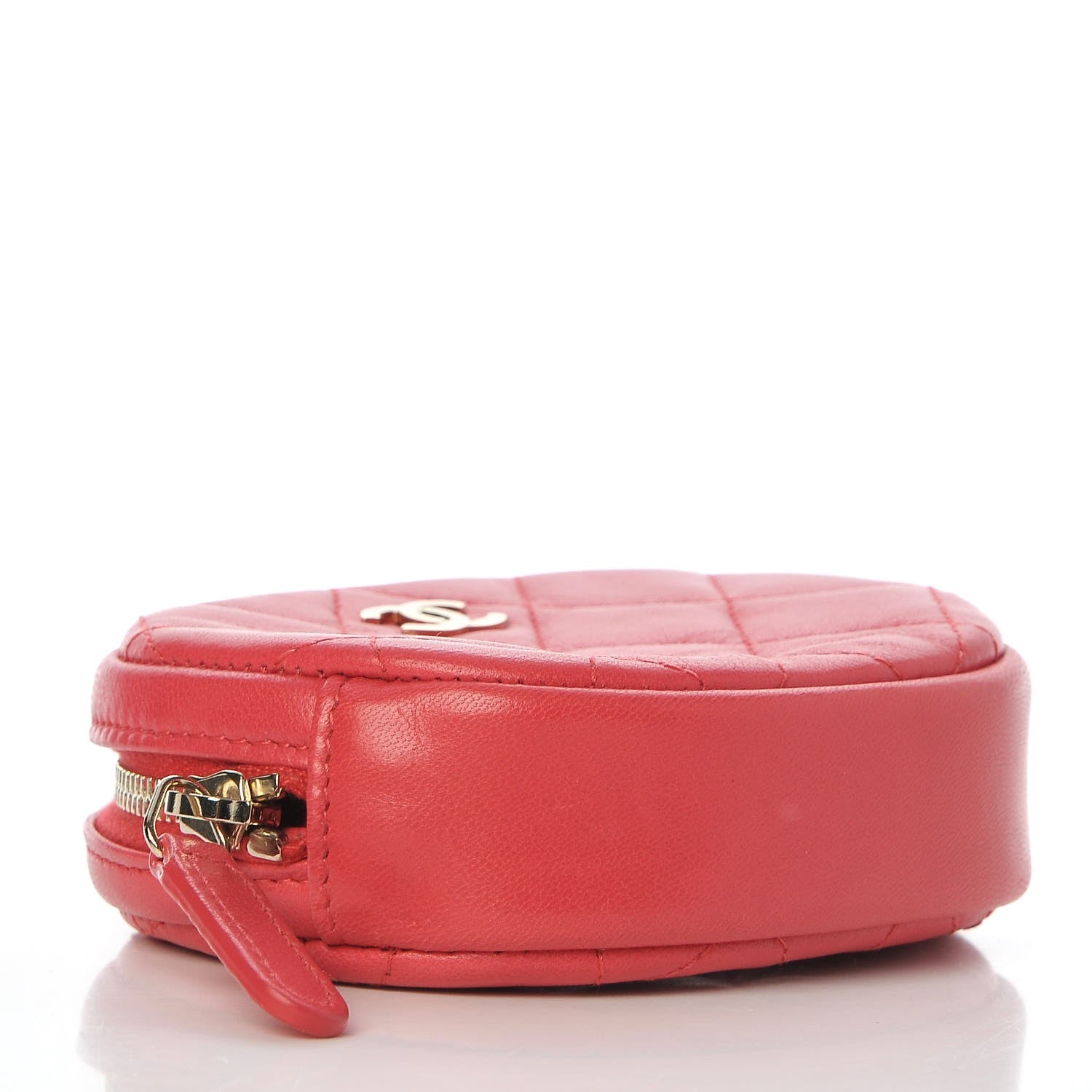 Chanel Lambskin Quilted Zip Around Classic Coin Purse Red 4 of 8