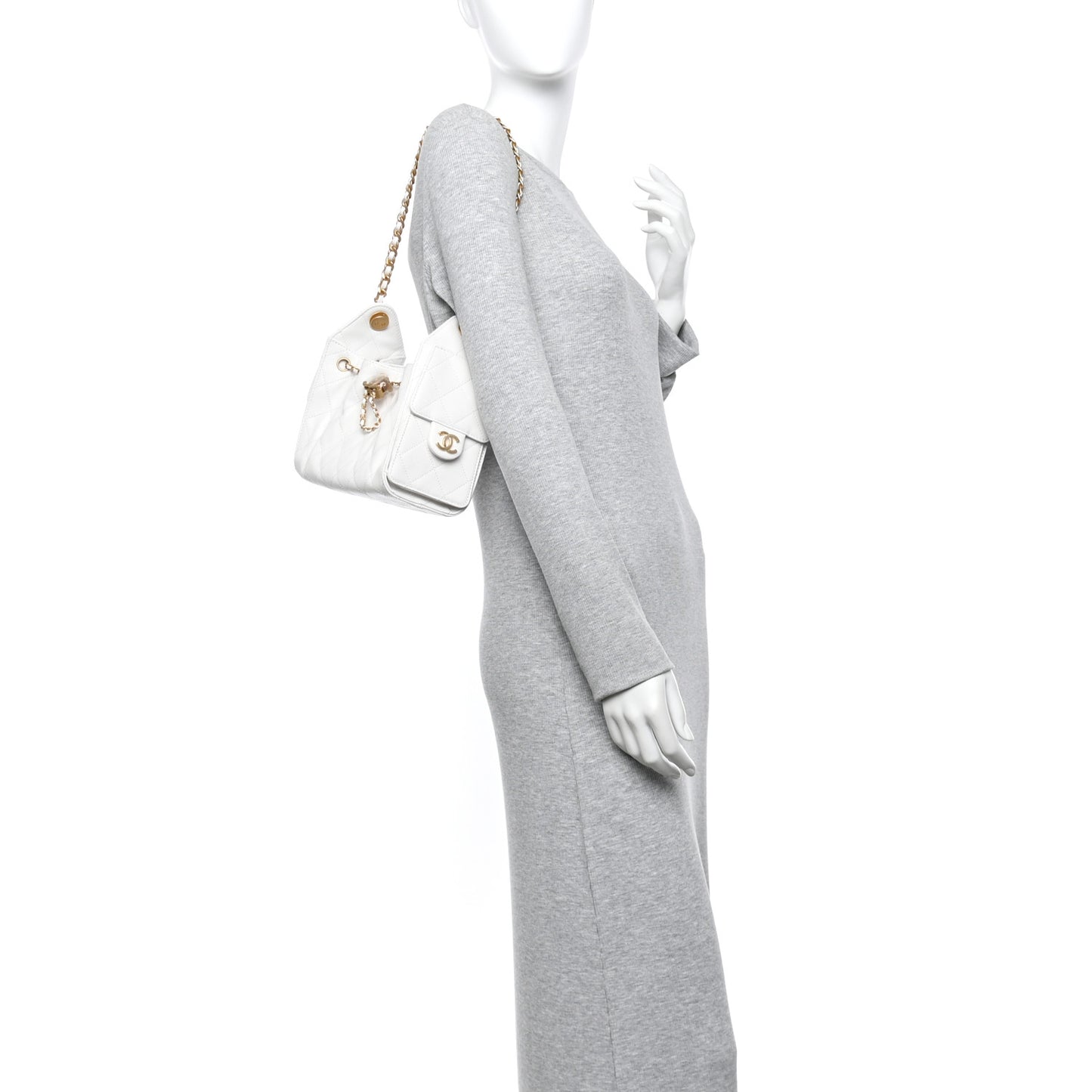 Caviar Quilted Mini Chanel 25 Handbag White