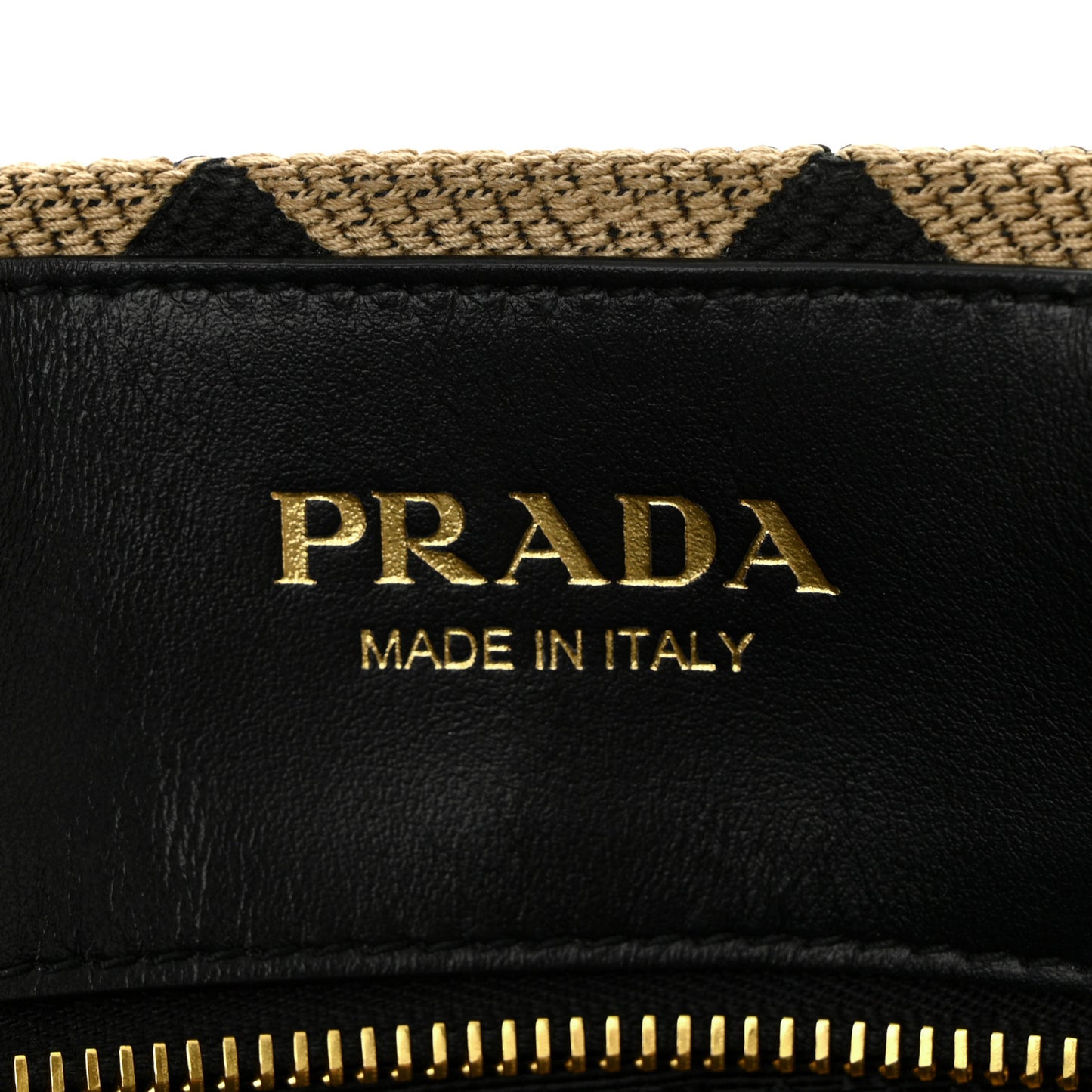 Jacquard Saffiano Triangolo Symbole Embroidered Small Tote Black Corda