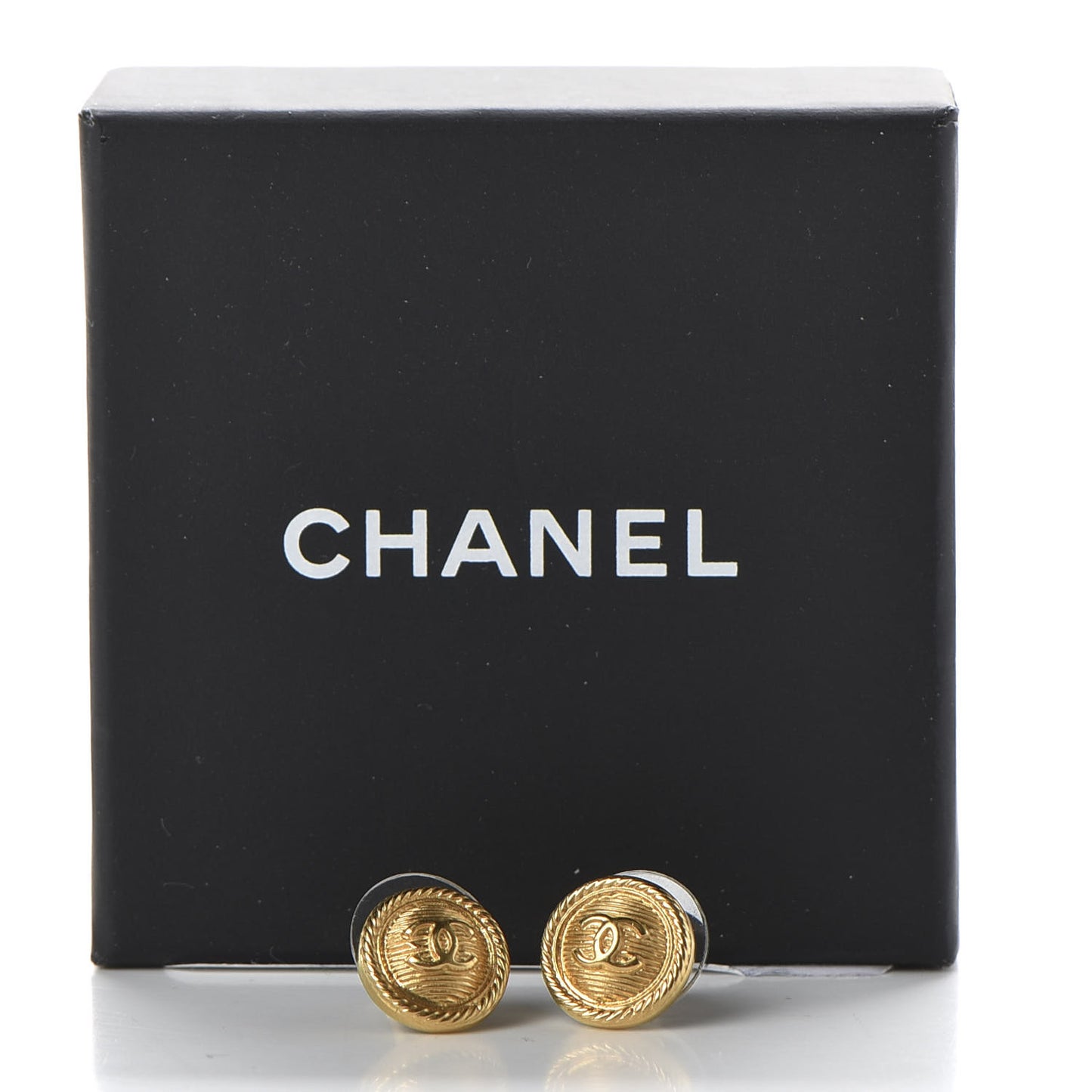 CC Button Earrings Gold