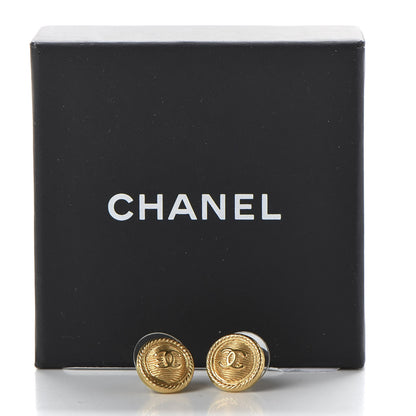 Chanel CC Button Earrings Gold 5 of 5