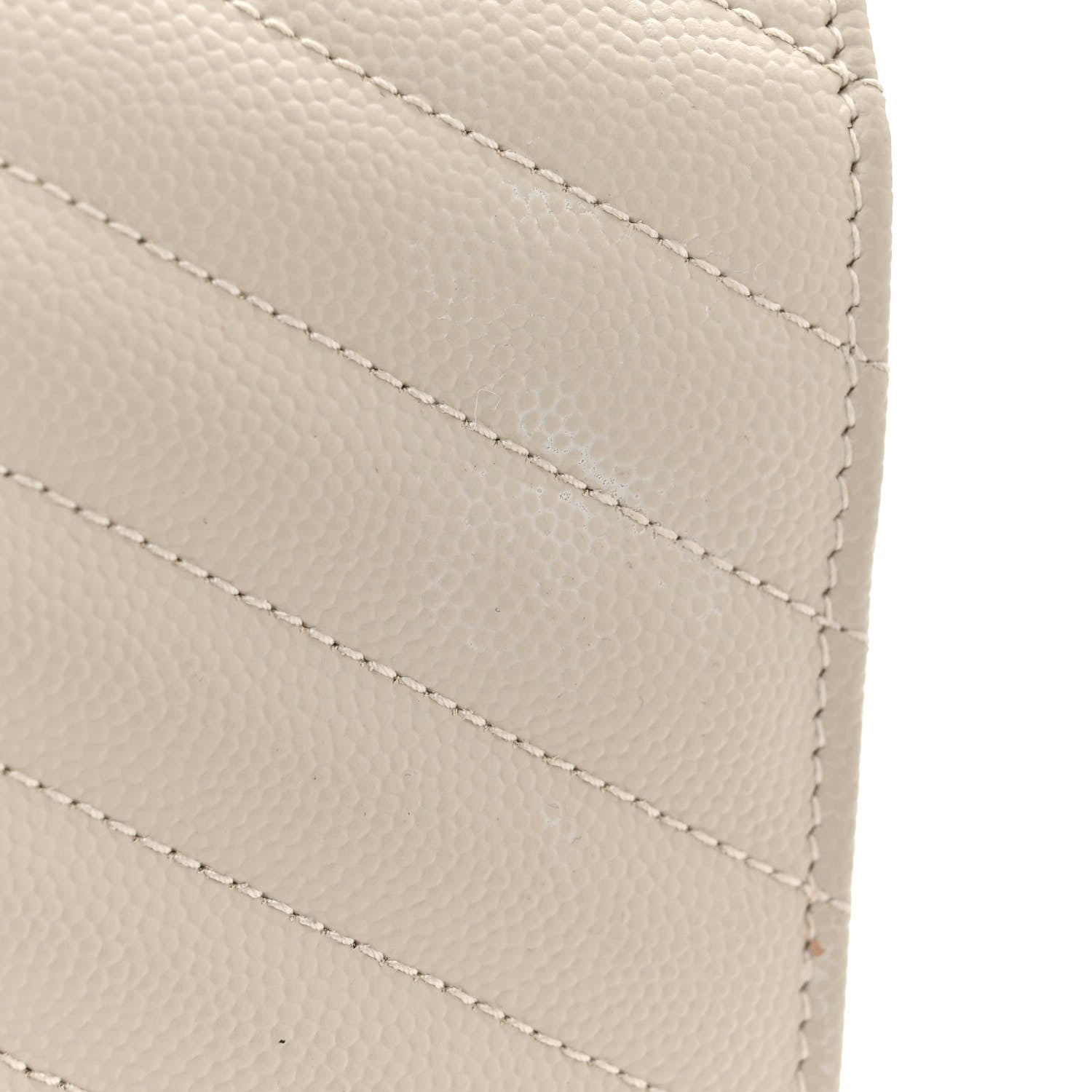 Saint Laurent Grain De Poudre Matelasse Chevron Monogram Chain Wallet Crema Soft 11 of 11