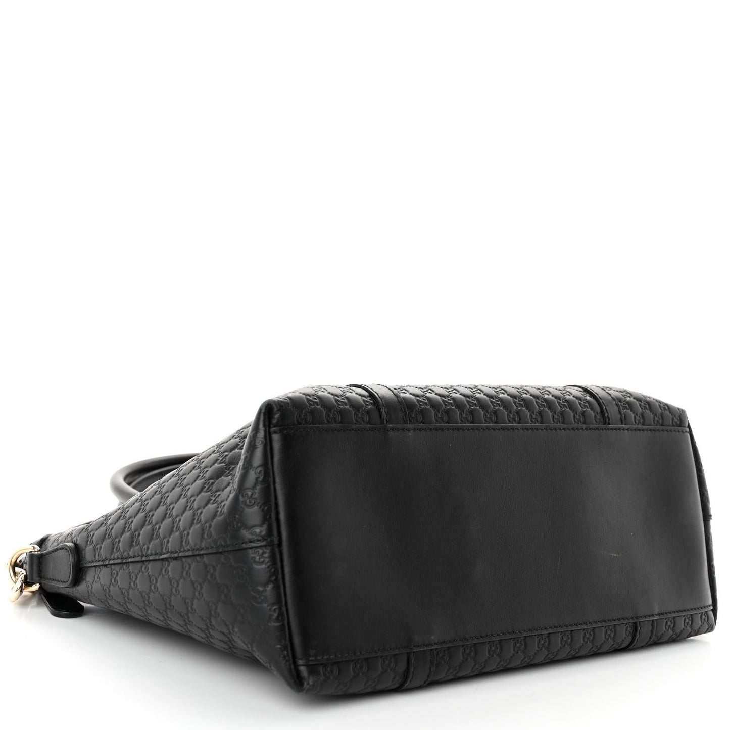Soft Microguccissima Small Zippered Satchel Black