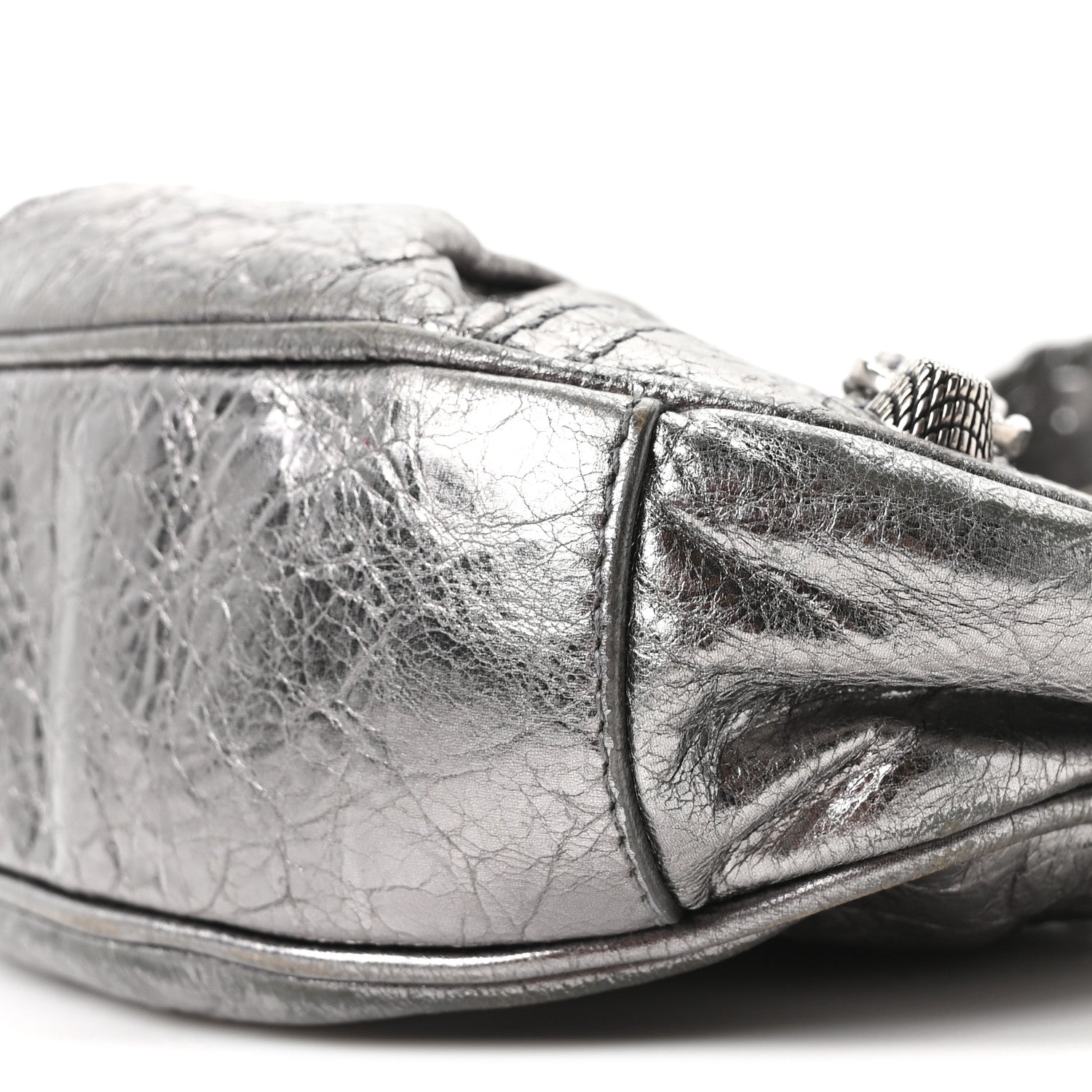 Balenciaga Metallic Agneau Arena Le Cagole Shoulder Bag XS Silver 11 of 11