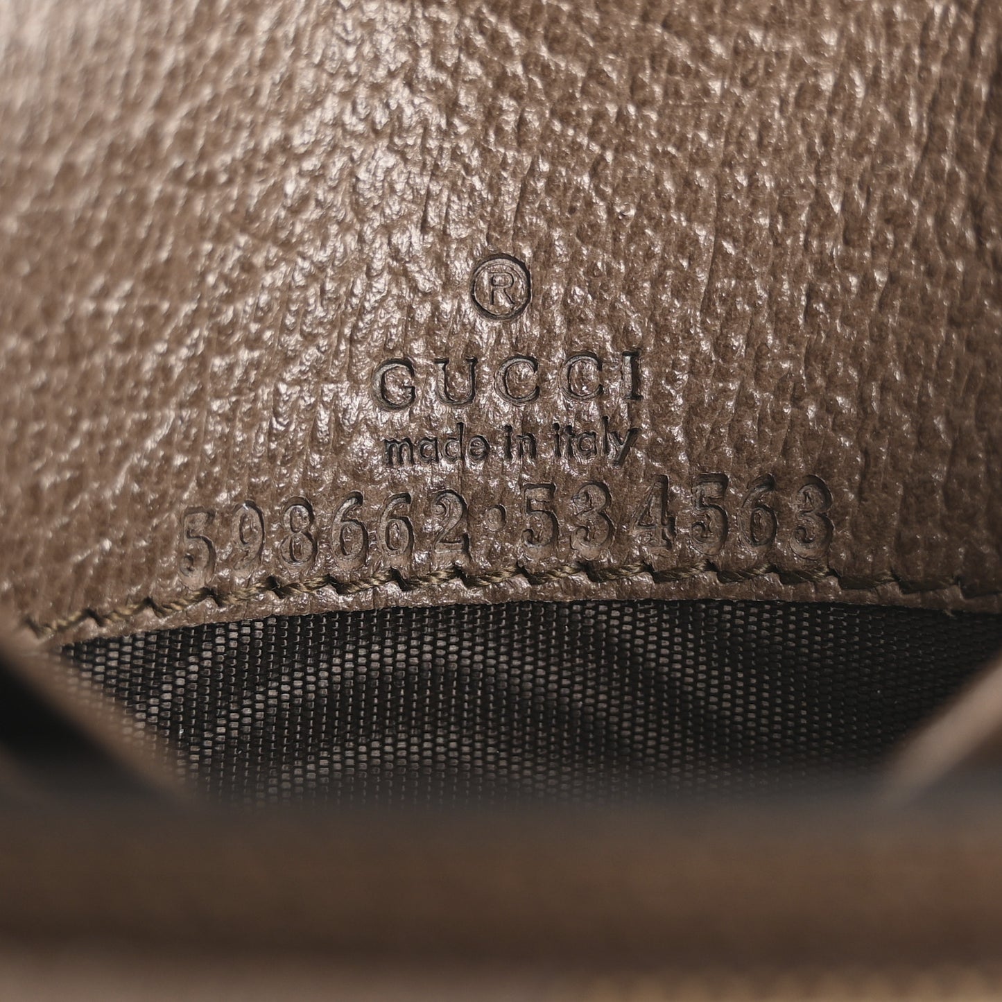 GG Supreme Monogram Textured Calfskin Web Ophidia Card Case Wallet Beige Ebony New Acero