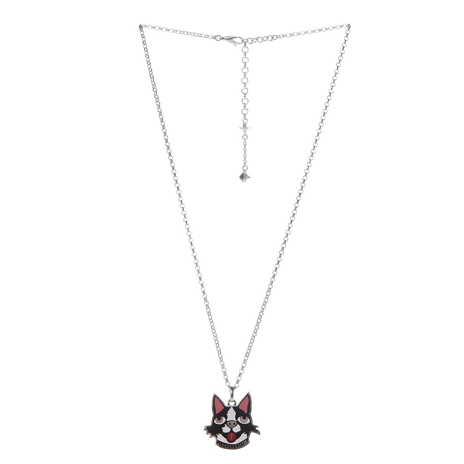 Gucci Sterling Silver Enamel Bosco Pendant Necklace 4 of 8