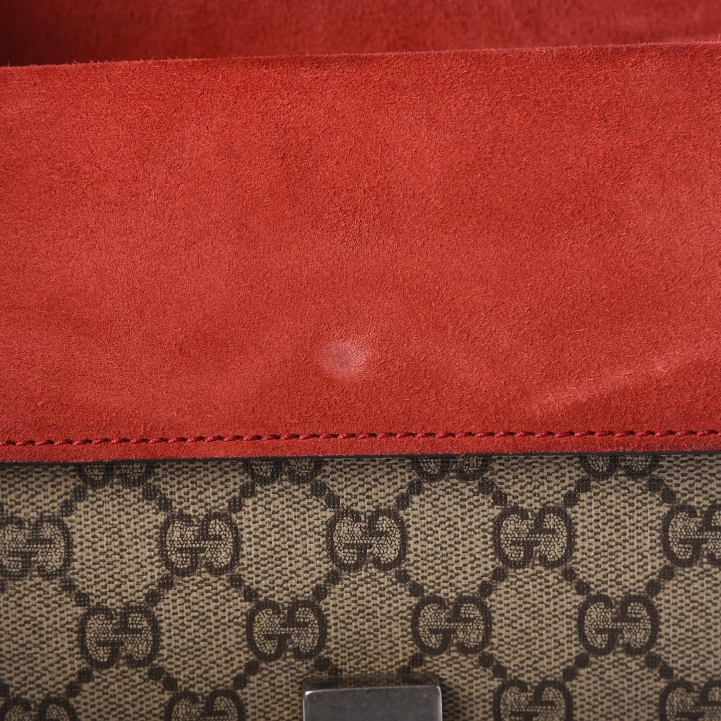 GG Supreme Monogram Mini Dionysus Shoulder Bag Hibiscus Red