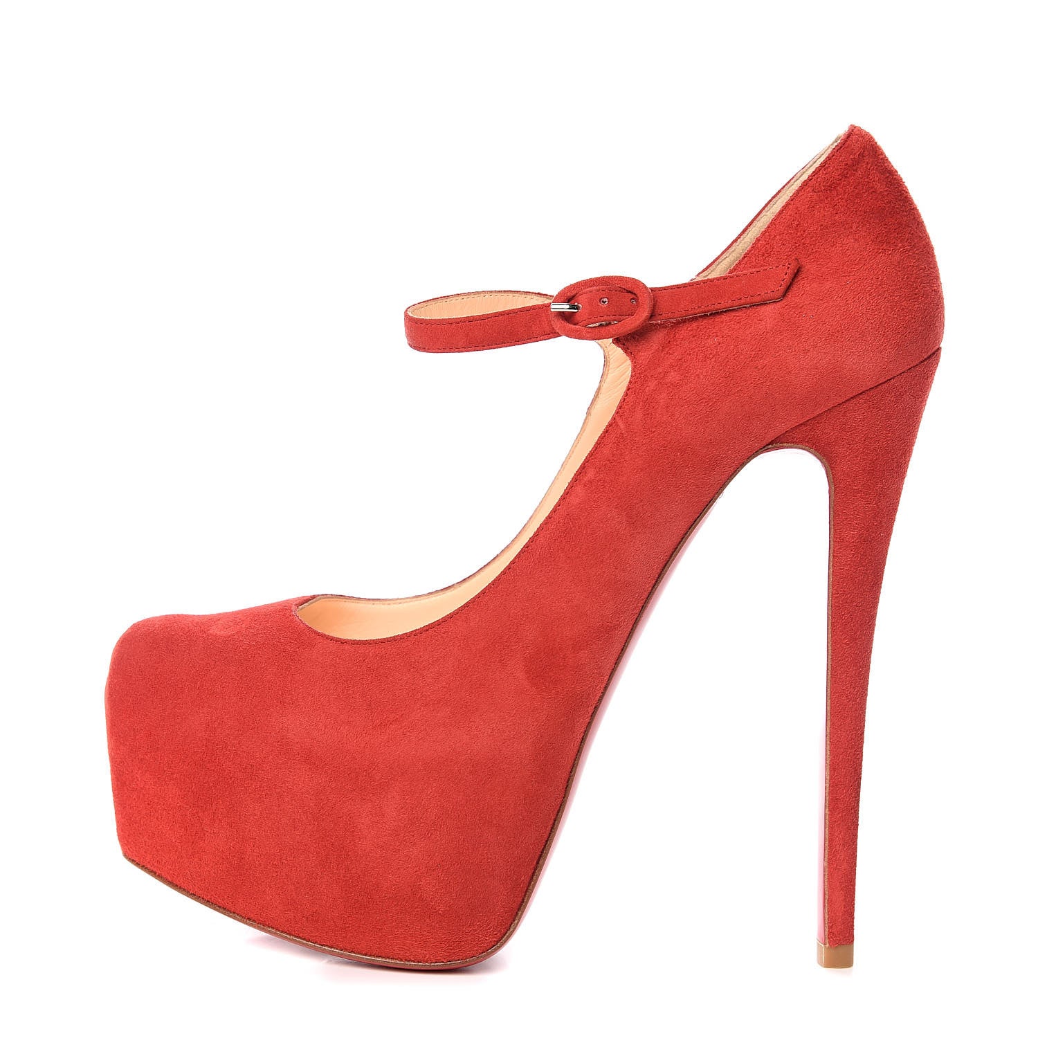 Christian Louboutin Veau Velours Lady Daf 160 Pumps 38.5 Red 1 of 8