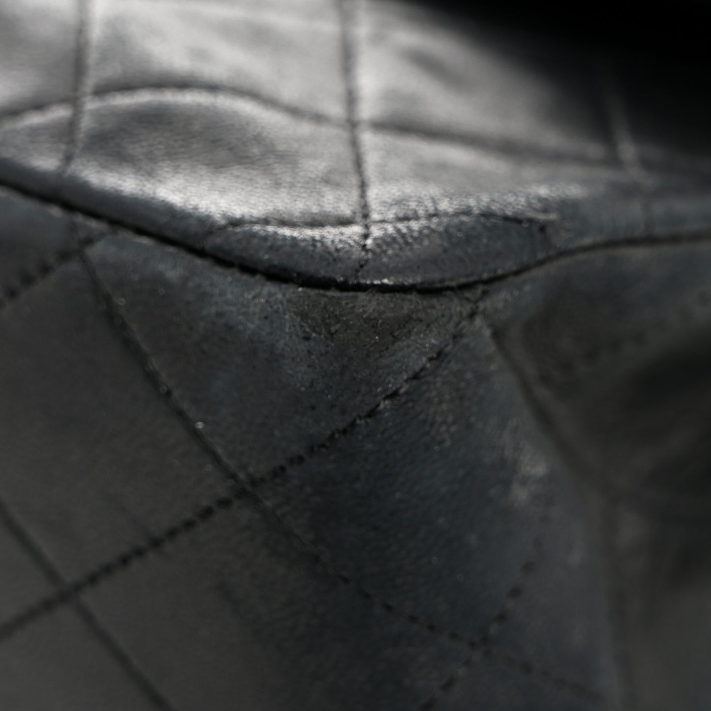 Lambskin Quilted Medium Double Flap Black