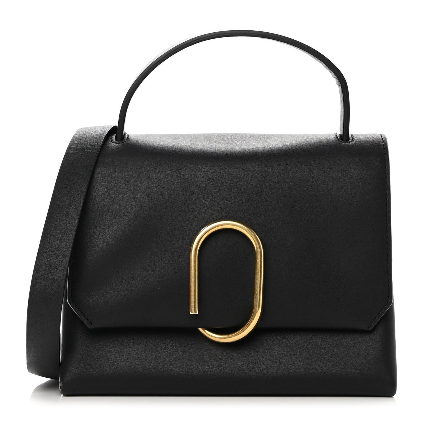 Smooth Calfskin Mini Alix Top Handle Satchel Black