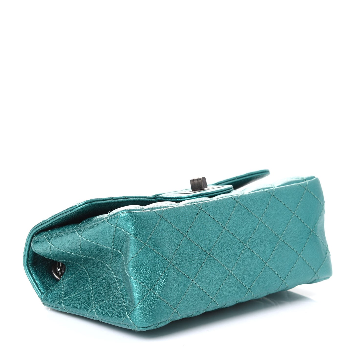 Metallic Sheepskin Quilted 2.55 Reissue Mini Flap Green