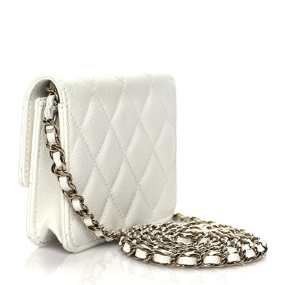 Chanel Caviar Quilted Mini Chain Bag White 3 of 12