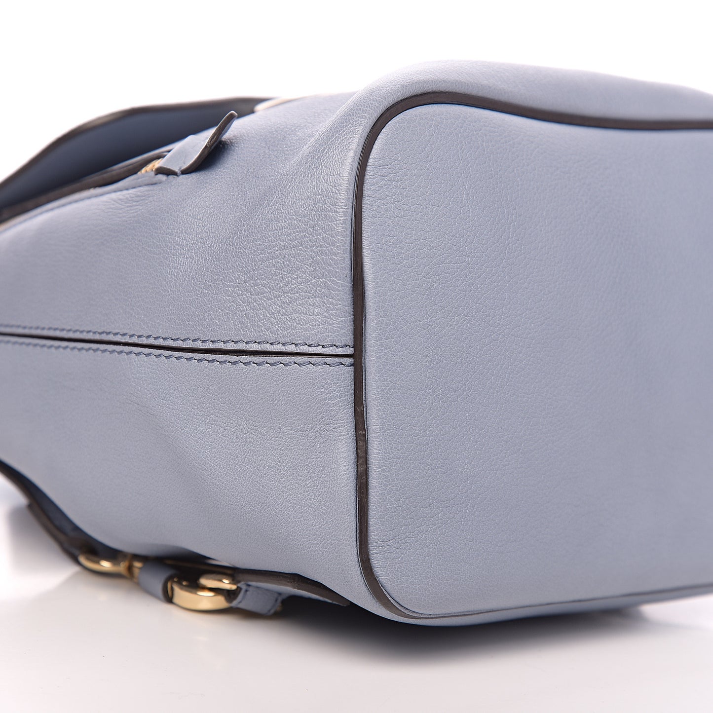 Suede Calfskin Small Faye Backpack Washed Blue