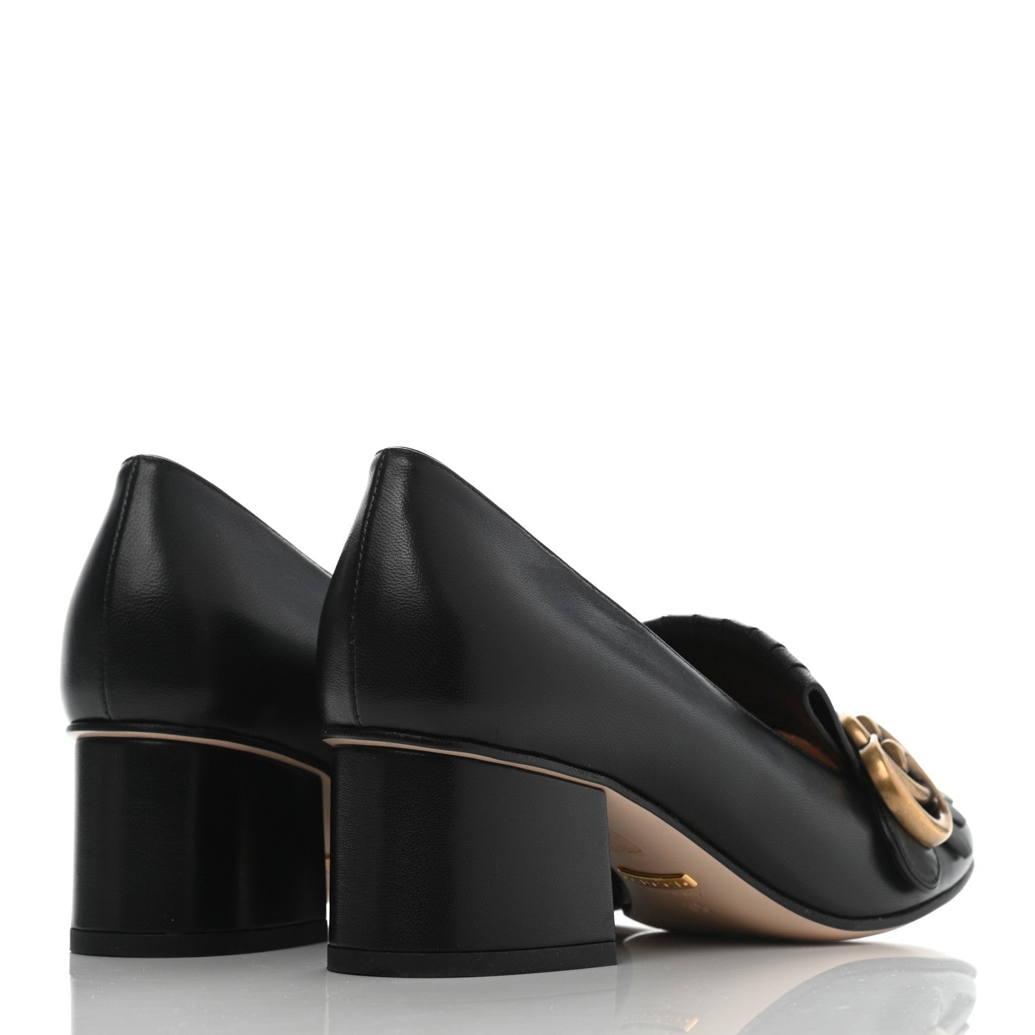 Gucci Malaga Kid GG Marmont Fringe 50mm Loafer Pumps 35 Black 4 of 8