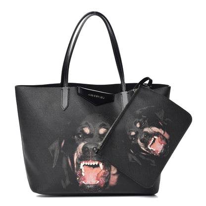 Givenchy Textured Coated Canvas Rottweiler Print Medium Antigona Tote Black 1 of 13