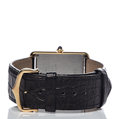 Cartier Stainless Steel 18K Yellow Gold Alligator 27mm Tank Solo Quartz Watch 4 of 9