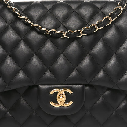 Chanel Lambskin Quilted Jumbo Single Flap Black 8 of 10