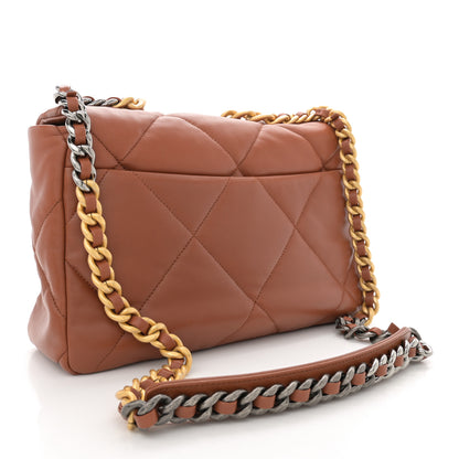 Chanel Lambskin Quilted Large Chanel 19 Flap Brown 3 of 10