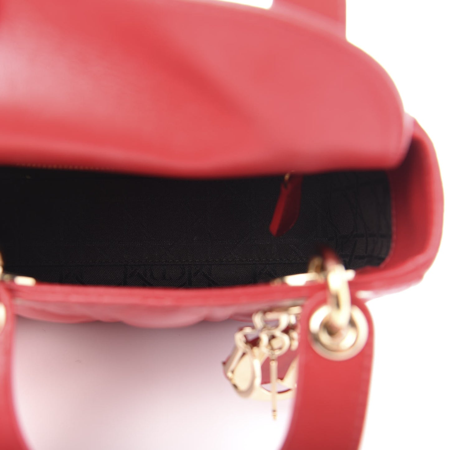 Lambskin Cannage Mini Lady Dior Red